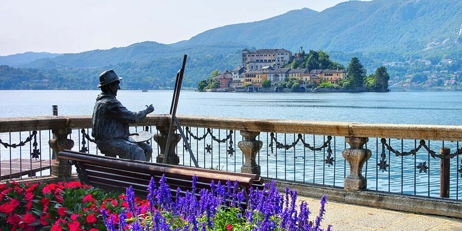 Sailing to the tiny islands of Lake Orta